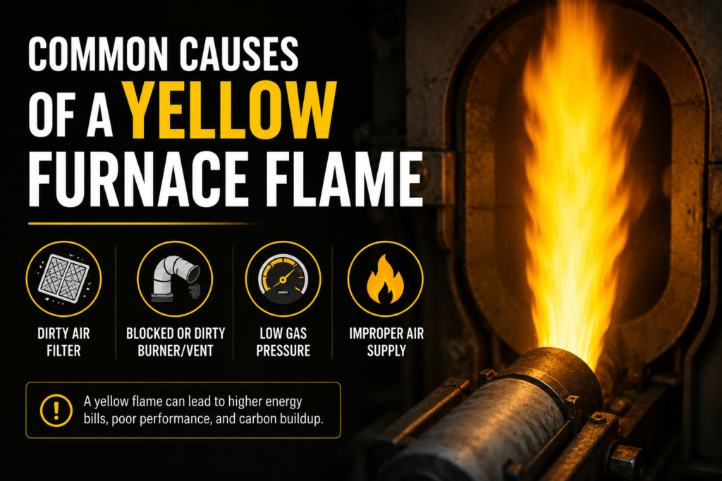 Yellow vs Blue Furnace Flame